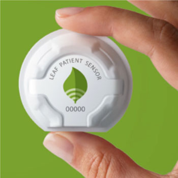 Imagen: El sensor del paciente Leaf (Fotografía cortesía de Leaf Healthcare).