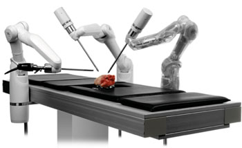 Imagen: El sistema robótico MiroSurge para cirugía a distancia (Fotografía cortesía de DLR).
