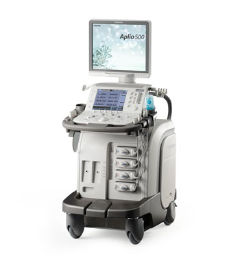 Imagen: El sistema para Ecografía Aplio 500 Platino (Fotografía cortesía de Toshiba Medical Systems). Imagen: El sistema para Ecografía Aplio 500 Platino (Fotografía cortesía de Toshiba Medical Systems).