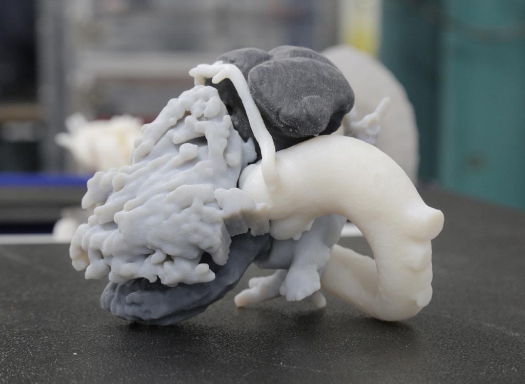 Imagen: Un modelo en 3D de un corazón impreso con tecnología de fabricación aditiva (Fotografía cortesía de GE Healthcare).