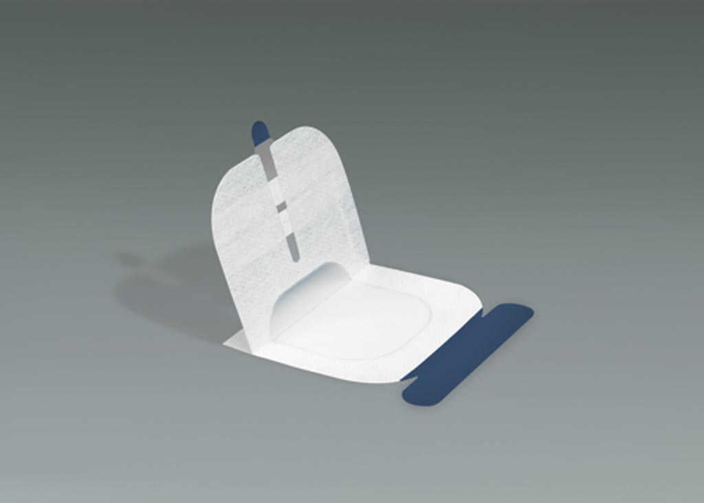 Imagen: El diseño del vendaje UltraDrape UGPIV de Barrera y Aseguramiento permite que se use durante los procedimientos intravenosos periféricos guiados por ultrasonido (UGPIV) (Fotografía cortesía de Parker Laboratories). Imagen: El diseño del vendaje UltraDrape UGPIV de Barrera y Aseguramiento permite que se use durante los procedimientos intravenosos periféricos guiados por ultrasonido (UGPIV) (Fotografía cortesía de Parker Laboratories).