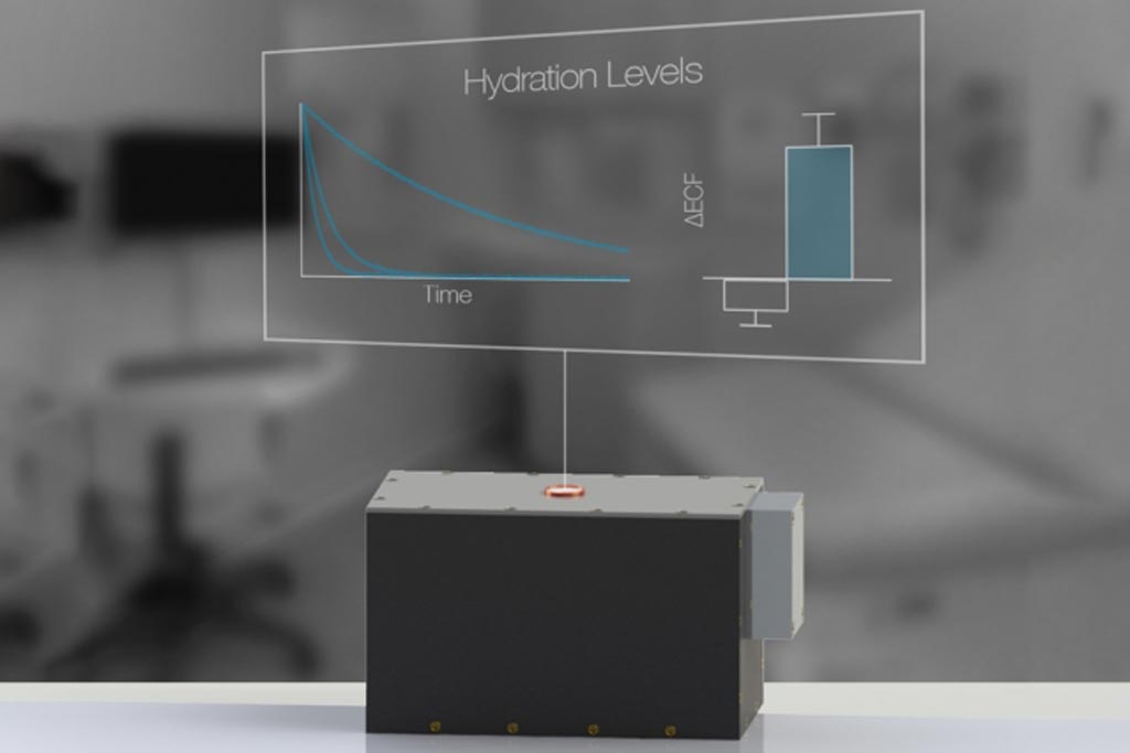 Imagen: Un sensor de hidratación no invasivo basado en la misma tecnología que la RM puede caber en el consultorio de un médico (Fotografía cortesía de Lina Colucci / MIT).