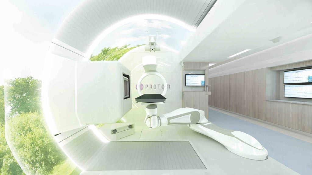 Imagen: La sala de tratamiento para el sistema de terapia de protones Radiance330 (Fotografía cortesía de ProTom International). Imagen: La sala de tratamiento para el sistema de terapia de protones Radiance330 (Fotografía cortesía de ProTom International).