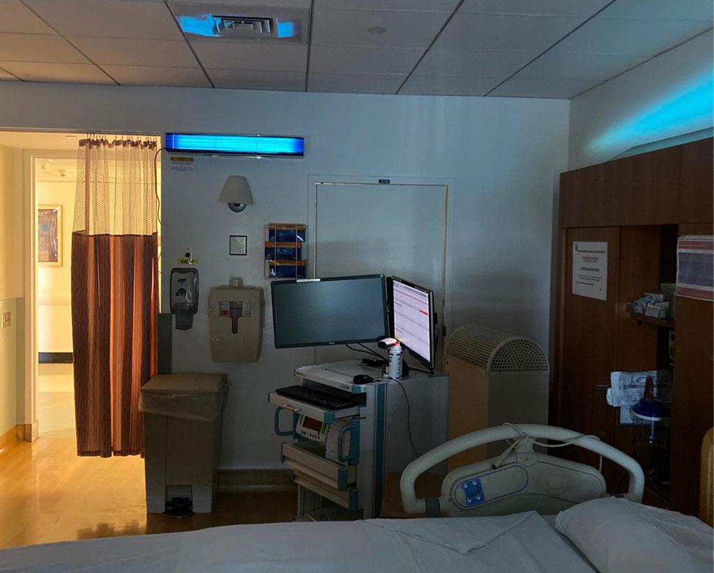 Imagen: La combinación innovadora de luces GUV de la parte superior de la habitación y la filtración HEPA ofrece una solución de control para la COVID-19 rentable para hospitales (Fotografía cortesía de AeroMed Technologies)