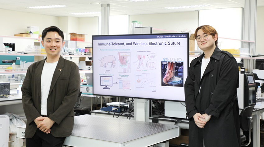 Imagen: Un sistema de sutura electrónica puede monitorear de forma inalámbrica los signos vitales en el cuerpo (foto cortesía de DGIST)