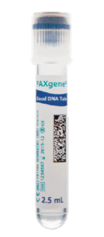 Imagen: El tubo para ADN en Sangre PAXgene (Fotografía cortesía de PreAnalytiX GmbH).