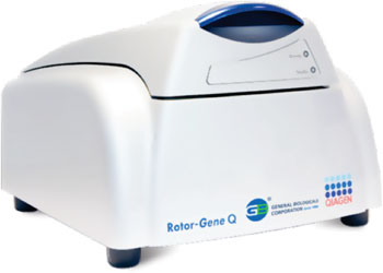 Imagen: El analizador Rotor-Gene Q de Qiagen para reacción en cadena de polimerasa (PCR) en tiempo real (Fotografía cortesía de General Biologicals Corporation).