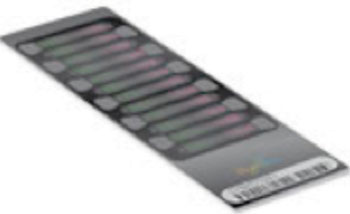Imagen: El kit Infinium de Metilación Humana 27 BeadChip usa el análisis de Metilación Infinium y es compatible con los sistemas de Lector iScan, HiScan, y de perlas en hilera (Fotografía cortesía de Illumina).