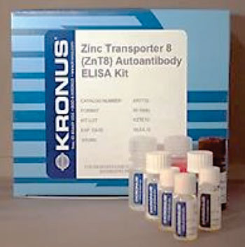 Imagen: El kit para análisis ELISA para el autoanticuerpo del Transportador 8 del Zinc (ZnT8Ab) (Fotografía cortesía de KRONUS).