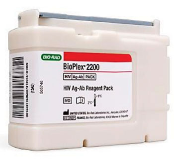Imagen: El paquete de ensayo BioPlex 2200 HIV Ag-Ab (Fotografía cortesía de Bio-Rad Laboratories).