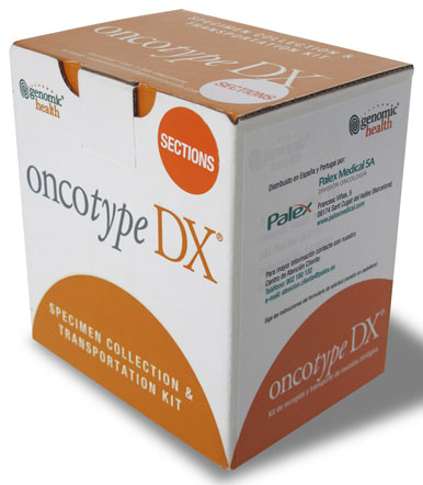 Imagen: El kit de recolección demuestras Oncotype DX (Fotografía cortesía de Genomic Health).
