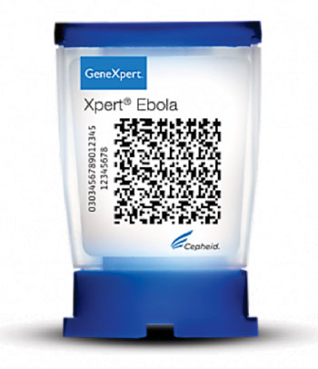 Imagen: El cartucho de GeneXpert, Xpert Ébola (Fotografía cortesía de Cepheid).