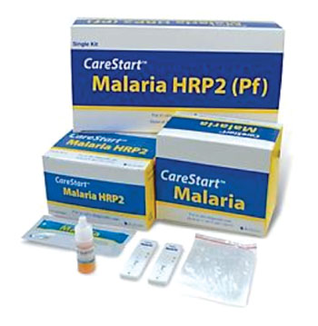 Imagen: Las pruebas de diagnóstico rápido para la malaria, CareStart, diagnostican la infección por malaria en muestras de sangre total de pacientes, en 20 minutos (Fotografía cortesía de Acces Bio).