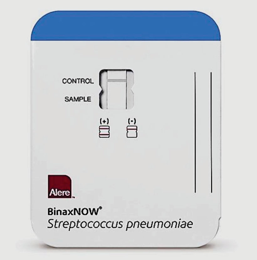 Imagen: La tarjeta de antígeno del Streptococcus pneumoniae usada en la prueba rápida BinaxNOW (Fotografía cortesía de Alere).