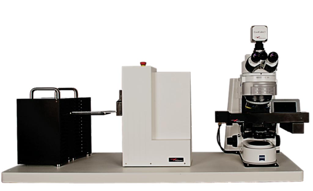 Imagen: La plataforma para Escaneo e Imagenología de Láminas MetaFer Slide con un microscopio Zeiss (Fotografía cortesía de MetaSystems Group).