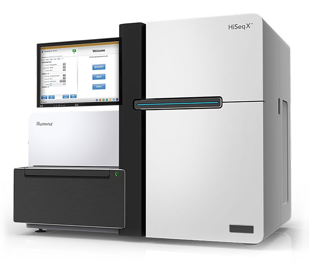 Imagen: La serie HiSeq X incorpora tecnología de celda de flujo con patrones para generar un nivel excepcional de eficiencia para la secuenciación del genoma completo. (Fotografía cortesía de Illumina).