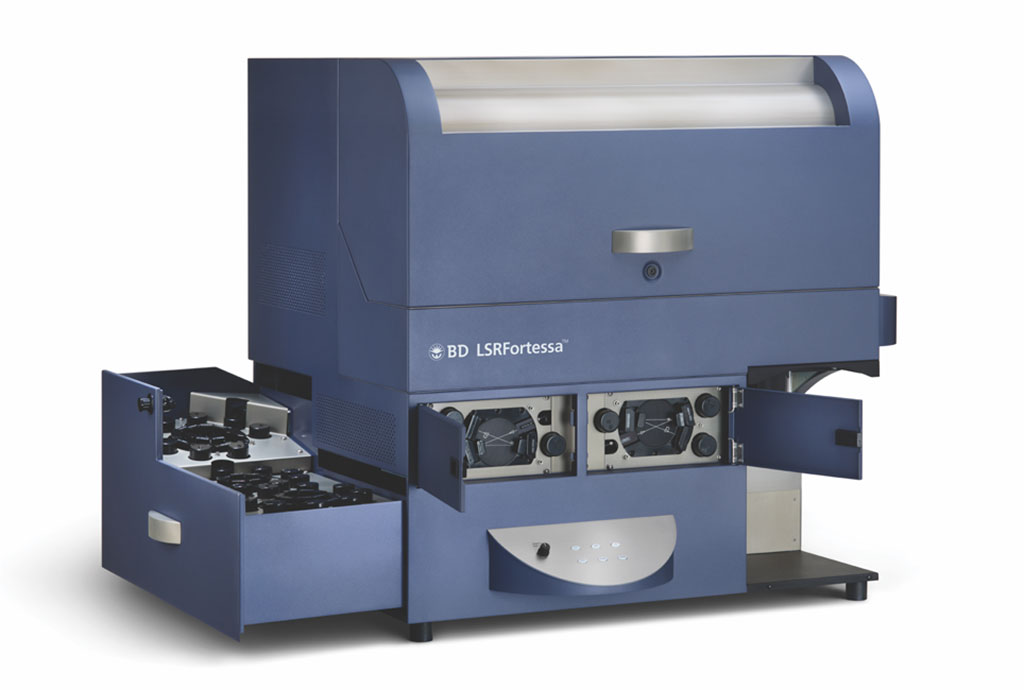 Imagen: El BD LSR Fortessa X-20 es un citómetro de flujo premium que ofrece infinitas posibilidades para el análisis multicolor de las células (Fotografía cortesía de BD Biosciences).