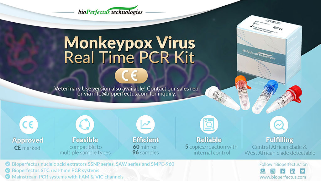 Imagen: El kit de PCR en tiempo real para el virus de la viruela del mono ahora está disponible en la UE (Fotografía cortesía de Bioperfectus)