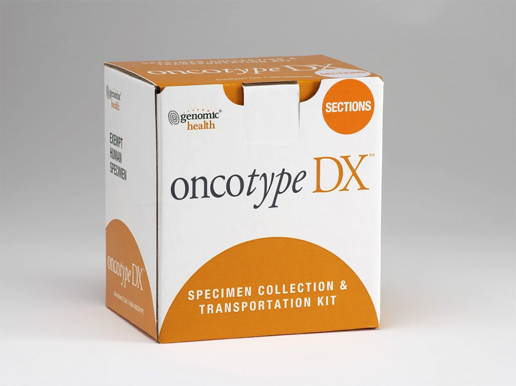 Imagen: Kit de recolección y transporte de muestras, Oncotype DX (Fotografía cortesía de Genomic Health, Inc)