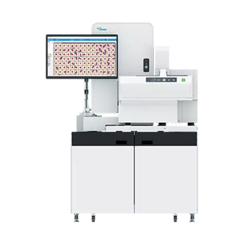 Imagen: El analizador digital automatizado de morfología celular DI-60 desarrollado por Sysmex en colaboración con CellaVision (Fotografía cortesía de Sysmex)