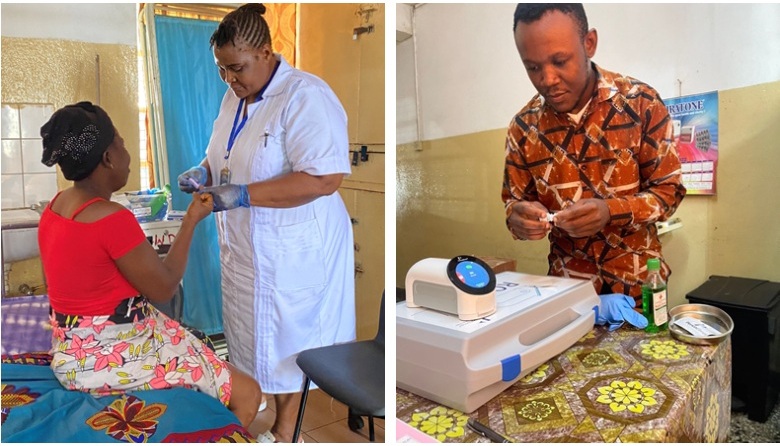 Imagen: los análisis de sangre identificaron a las mujeres embarazadas en riesgo de complicaciones graves de la presión arterial alta en Sierra Leona (foto cortesía de KCL)