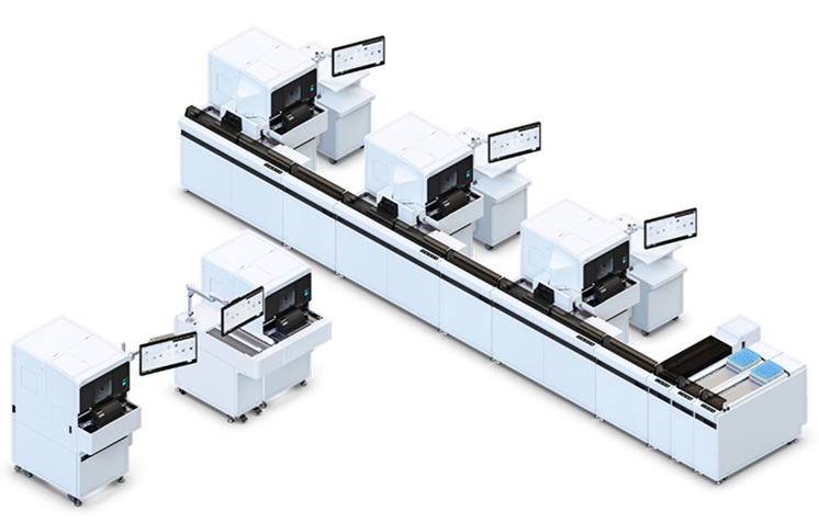 Imagen: la solución de hemostasia automatizada CN-9000 funciona como una solución independiente o se integra con una línea de automatización total de laboratorio (TLA) compatible (fotografía cortesía de Sysmex America)