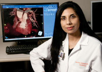 Imágenes: Kavitha Chinnaiyan, MD, directora de Investigación Avanzada con Imágenes Cardiacas del Hospital Beaumont, de Royal Oak (Fotografía cortesía del Sistema de Salud de Beaumont).