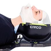 Imagen: La máscara termoplástica de cara abierta ClearVision con Precise Bite (Fotografía cortesía de CIVCO Radiotherapy).