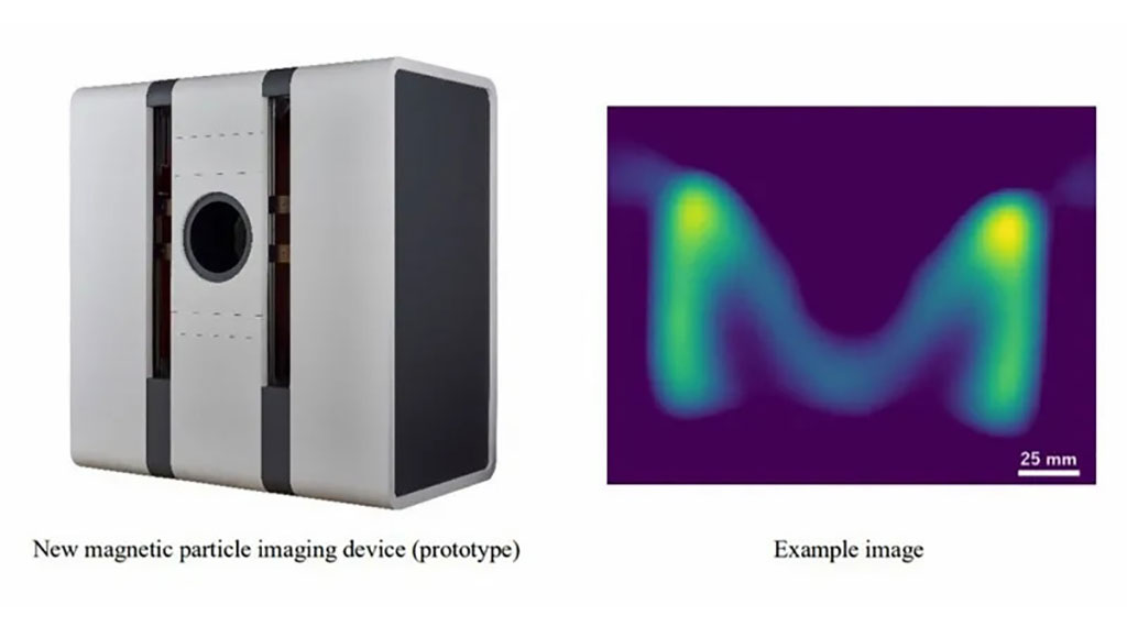 Imagen: El dispositivo de imágenes de partículas magnéticas es capaz de producir imágenes del cerebro humano (Fotografía cortesía de Mitsubishi Electric)