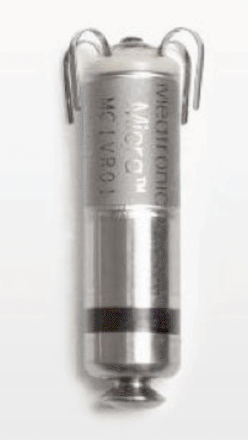 Image: The Medtronic Micra TPS - comparable in size to a large vitamin tablet (Photo courtesy of Medtronic). Image: The Medtronic Micra TPS - comparable in size to a large vitamin tablet (Photo courtesy of Medtronic).