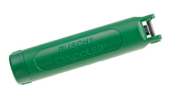 Image: The Rusch DispoLED Laryngoscope Handle (Photo courtesy of Teleflex).