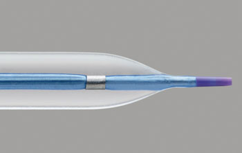 Image: The NC Euphora noncompliant balloon dilatation catheter with tapered tip (Photo courtesy Medtronic).