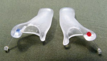 Image: The TMJ NextGeneration custom-made ear inserts (Photo courtesy of TMJ Health).
