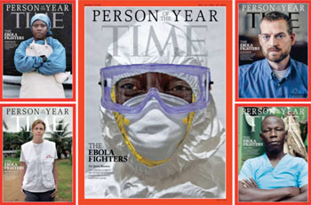 Image: The five different covers of the Time magazine “Person of the Year” issue (Photo courtesy of Time).