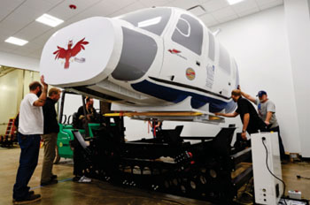 Image: The Sikorsky S-76 ACNP helicopter simulator (Photo courtesy of Case Western Reserve University).