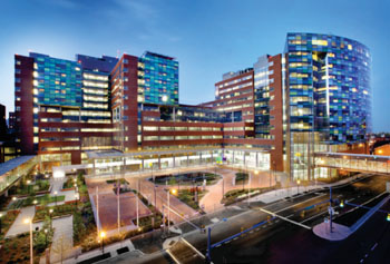 Image: The new Sheikh Zayed Tower and Charlotte R. Bloomberg Children\'s Center (Photo courtesy of Johns Hopkins Medicine).