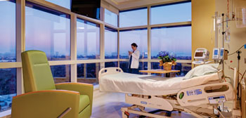 Image: One of the private rooms at the new Prebys Cardiovascular Institute (Photo courtesy of Scripps Health San Diego).