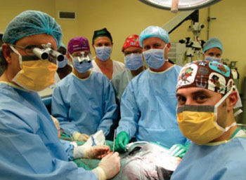 Image: The team of surgeons that performed the operation (Photo courtesy of Stellenbosch University).