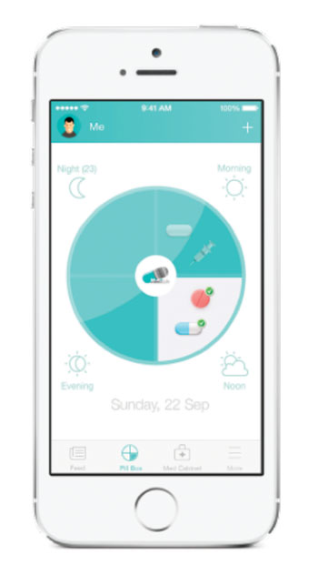 Image: The Medisafe app on the iOS iPhone (Photo courtesy of Medisafe).