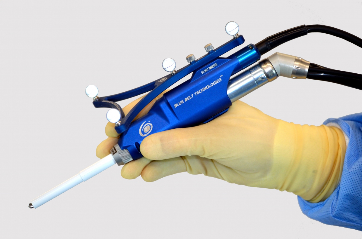 Image: The Navio surgical system for partial knee replacements (Photo courtesy of Blue Belt Technologies).