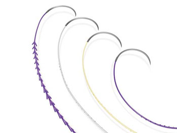 Image: The Stratafix Spiral PDS Plus and Spiral Monocryl Plus knotless sutures (Photo courtesy of Ethicon Endo-Surgery).
