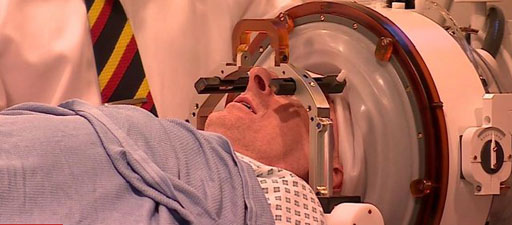 Image: An MR-guided focused ultrasound procedure in progress (Photo courtesy of INSIGHTEC).