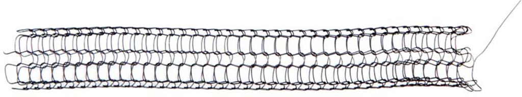 Image: A new airway stent is knitted from a single nitinol thread (Photo courtesy of NTNU).