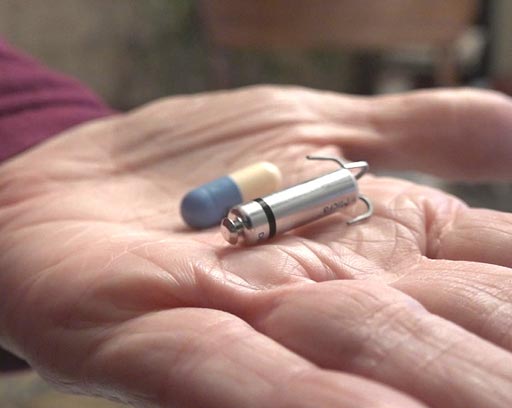 Image: The Micra TPS alongside a vitamin capsule (Photo courtesy of Medtronic).
