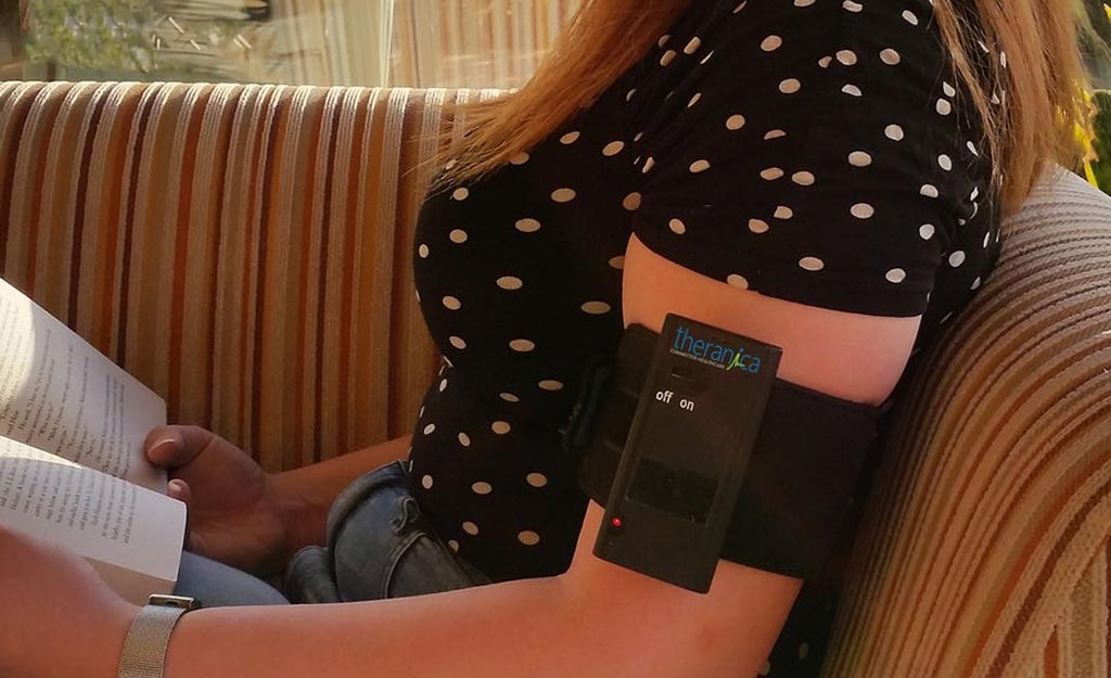 Image: A novel electrical stimulation armband patch could alleviate migraines (Photo courtesy of Theranica).