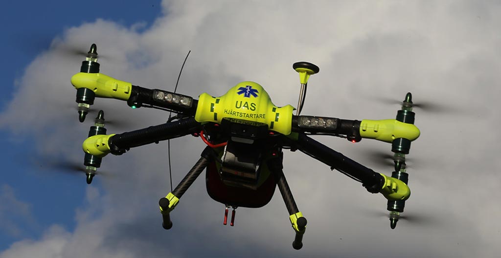 Image: Swedish EMS services may soon send drones before ambulances (Photo courtesy of Karolinska Institutet).