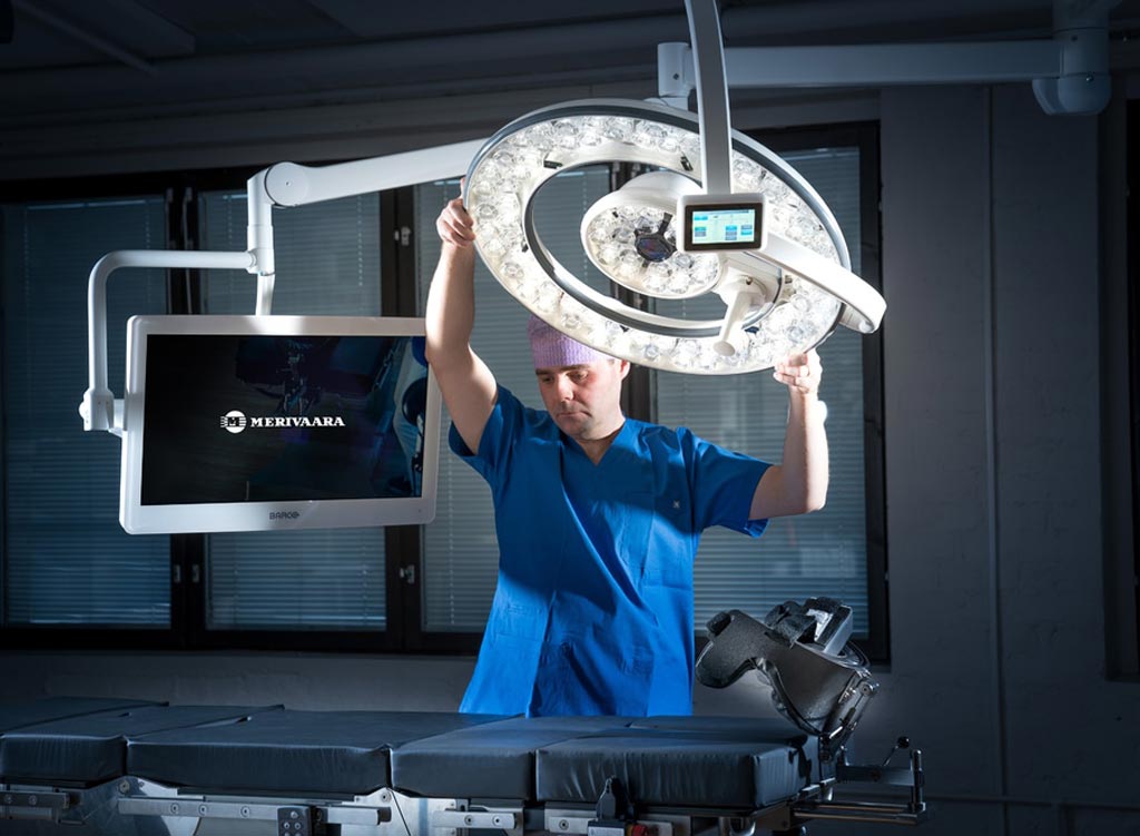 Image: The Q-Flow surgical light is designed to reduce laminar airflow (Photo courtesy of Merivaara).