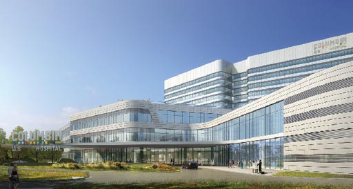 Визуализация новой больницы Columbia Jiaxing (изображение любезно предоставлено Columbia China).