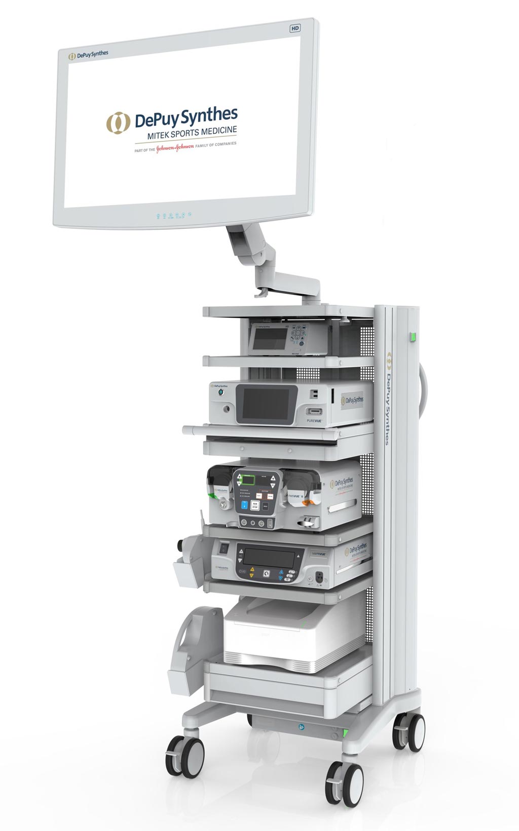 Image: The PUREVUE Visualization System component tower cart (Photo courtesy of DePuy Synthes).