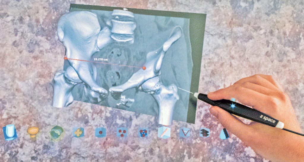 Image: The 3D zSpace display with stylus interaction (Photo courtesy of Harish Mandalika/ the University of Canterbury).